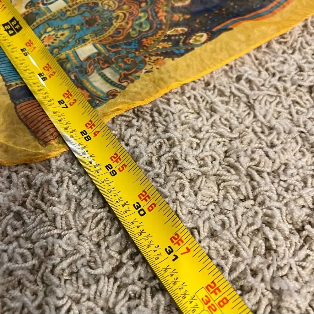 Scarf Large Multi Color Orange Yellow Layering Paisley Scarf Shawl